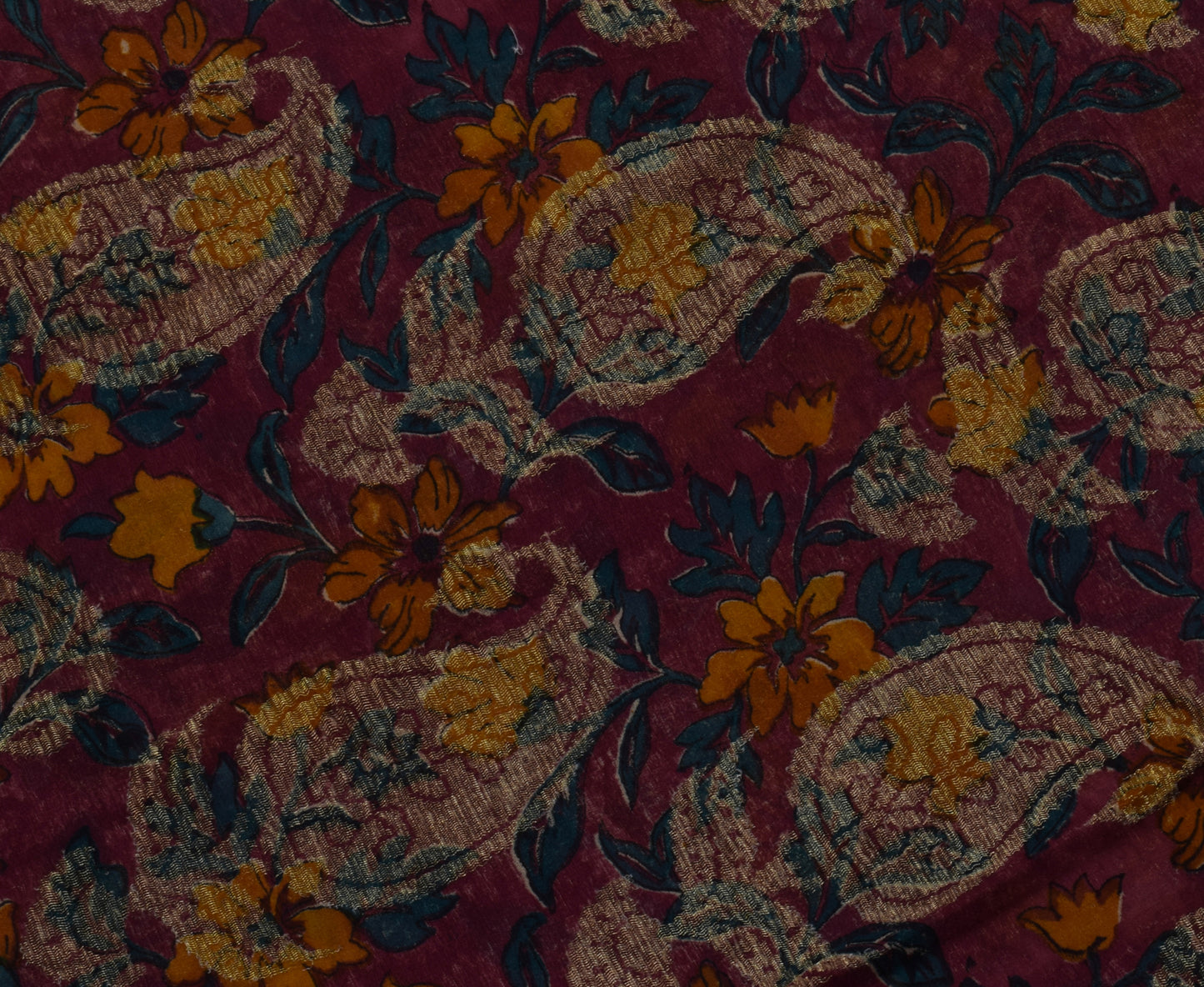 Sushila Vintage Saree 100% Pure Georgette Silk Printed & Woven Craft Fabric