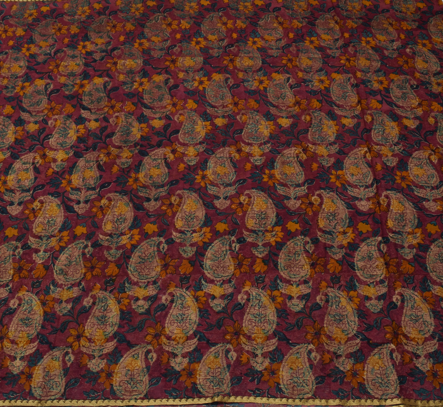 Sushila Vintage Saree 100% Pure Georgette Silk Printed & Woven Craft Fabric