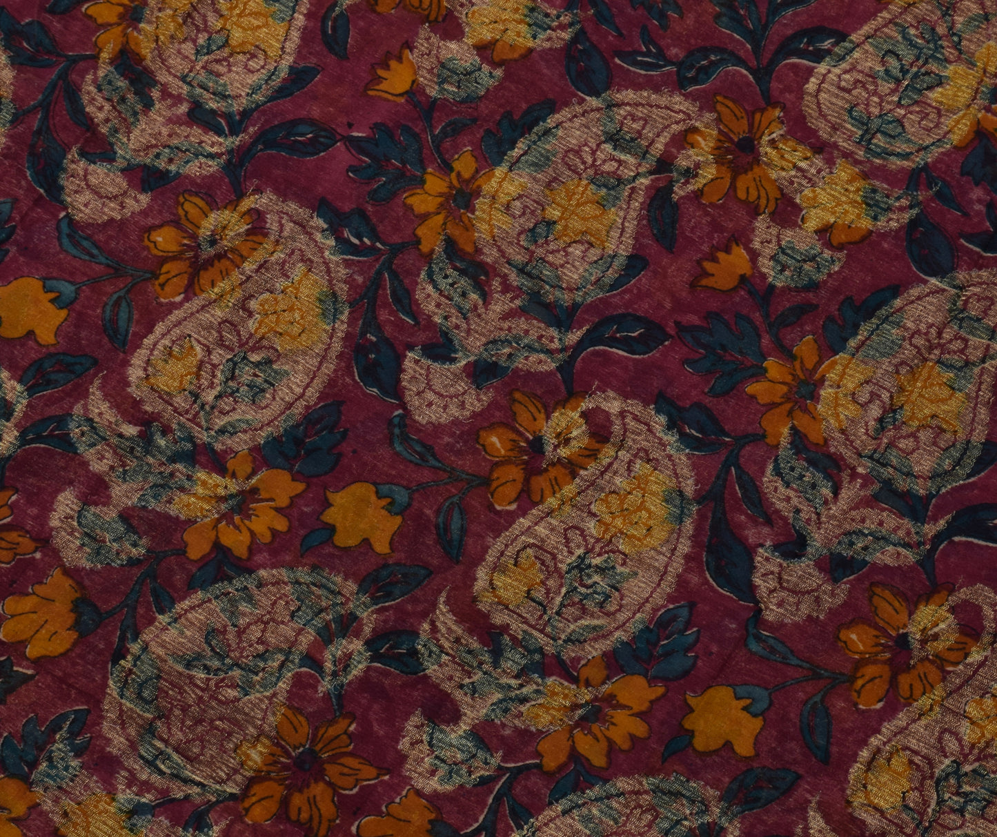 Sushila Vintage Saree 100% Pure Georgette Silk Printed & Woven Craft Fabric