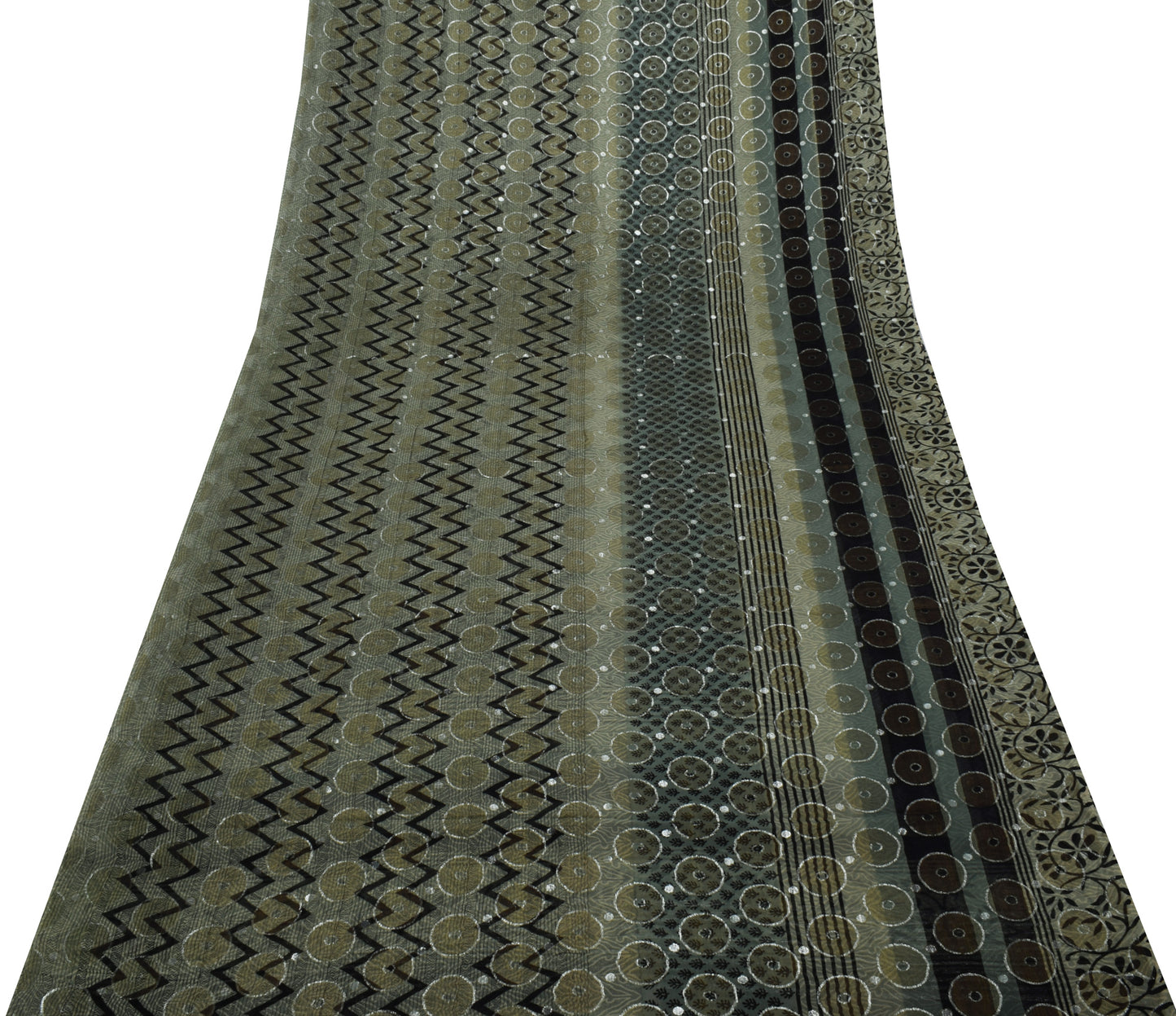 Sushila Vintage Indian Saree Pure Georgette Silk Printed 5 Yard Craft Fabric