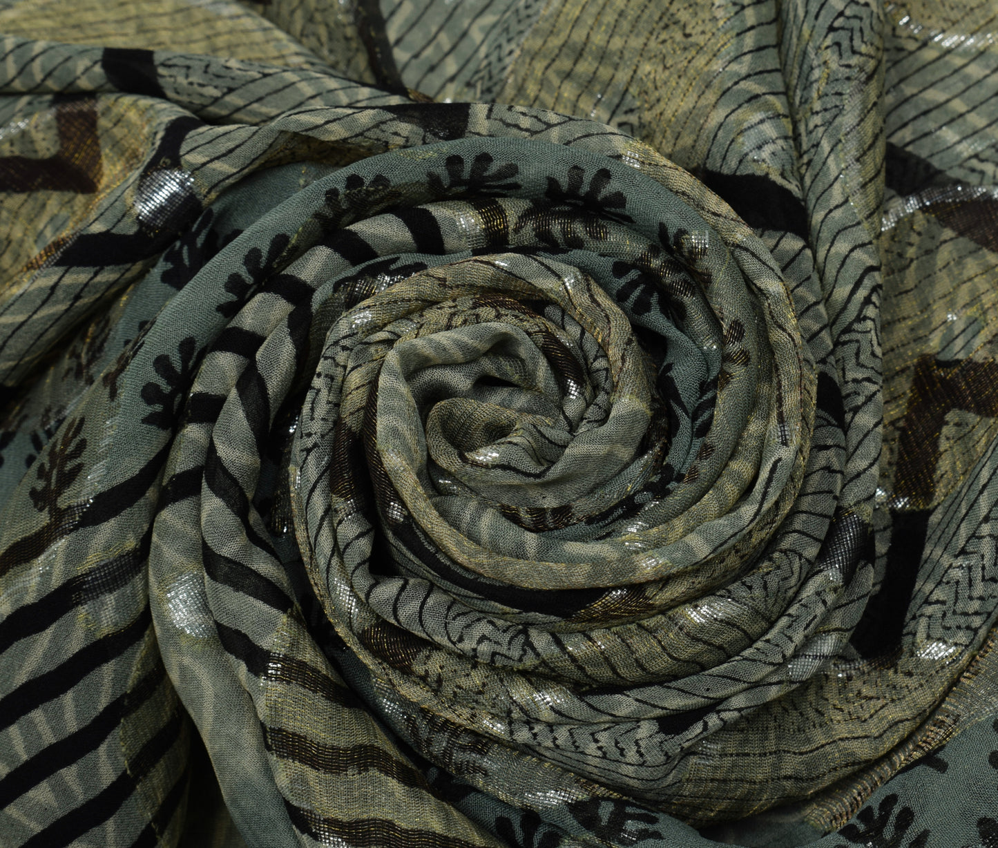 Sushila Vintage Indian Saree Pure Georgette Silk Printed 5 Yard Craft Fabric