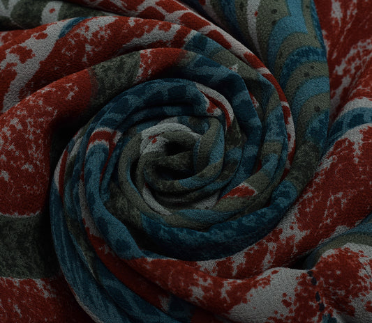 Sushila Vintage Indian Saree Pure Georgette Silk Printed Floral Craft 5YD Fabric