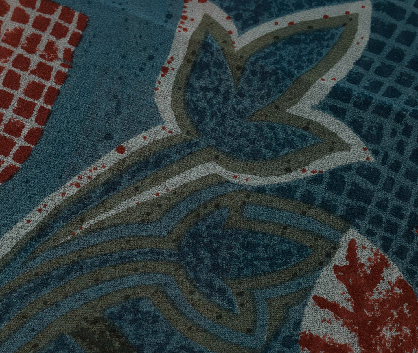 Sushila Vintage Indian Saree Pure Georgette Silk Printed Floral Craft 5YD Fabric