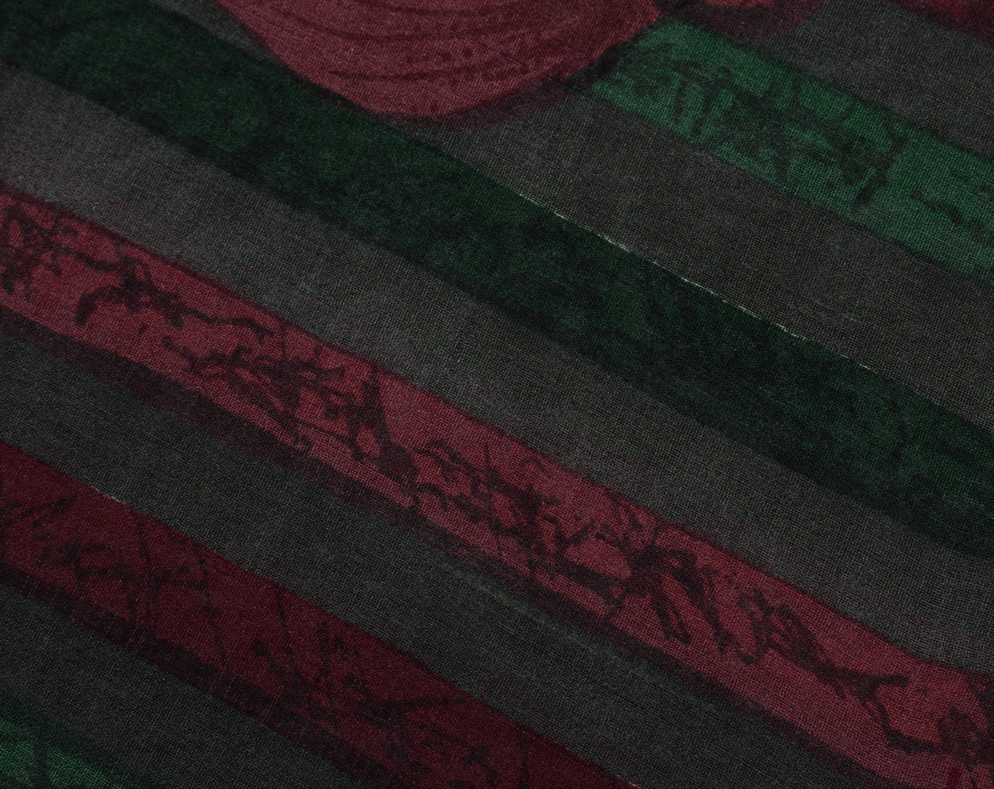 Sushila Vintage Green Saree 100% Pure Georgette Silk Printed Floral Craft Fabric