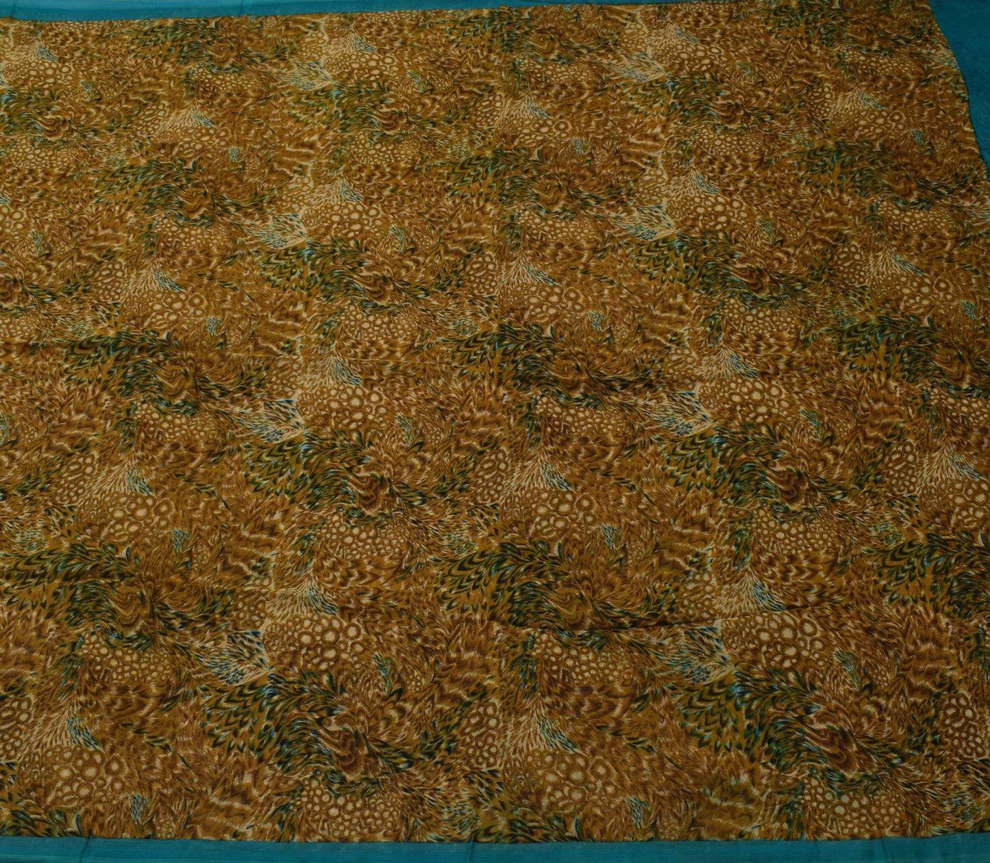 Sushila Vintage Indian Saree 100% Pure Georgette Silk Printed 5 YD Craft Fabric
