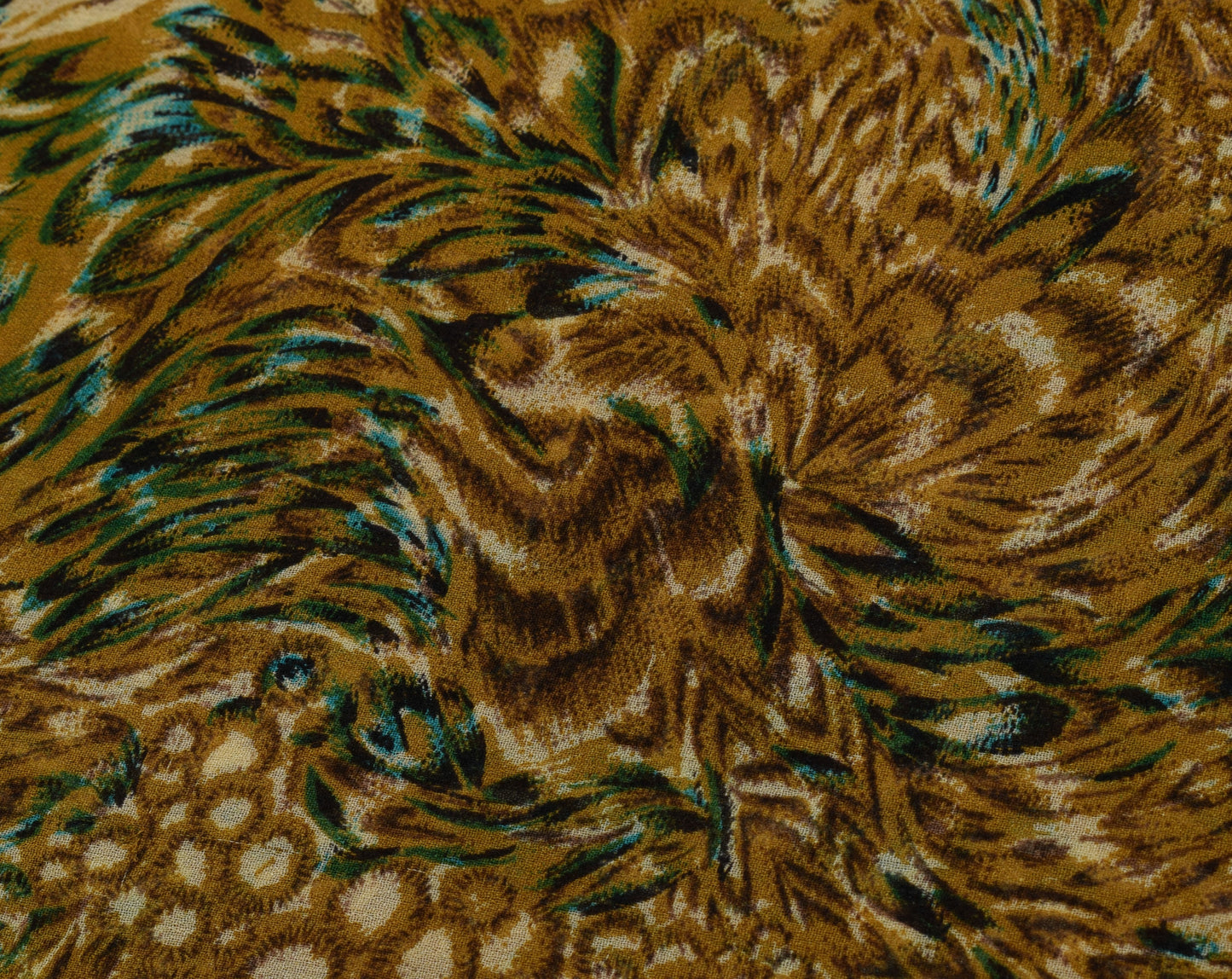 Sushila Vintage Indian Saree 100% Pure Georgette Silk Printed 5 YD Craft Fabric