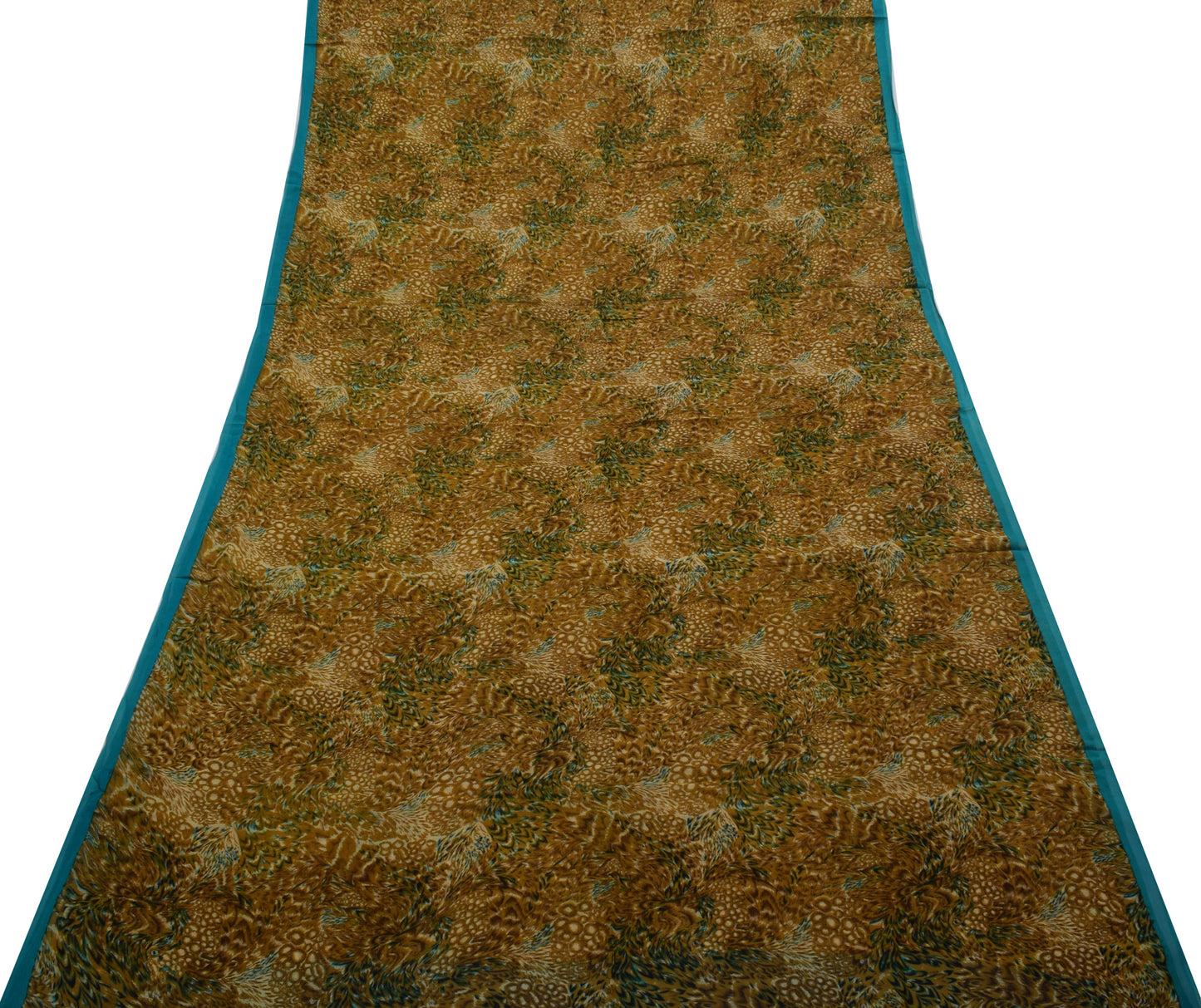 Sushila Vintage Indian Saree 100% Pure Georgette Silk Printed 5 YD Craft Fabric