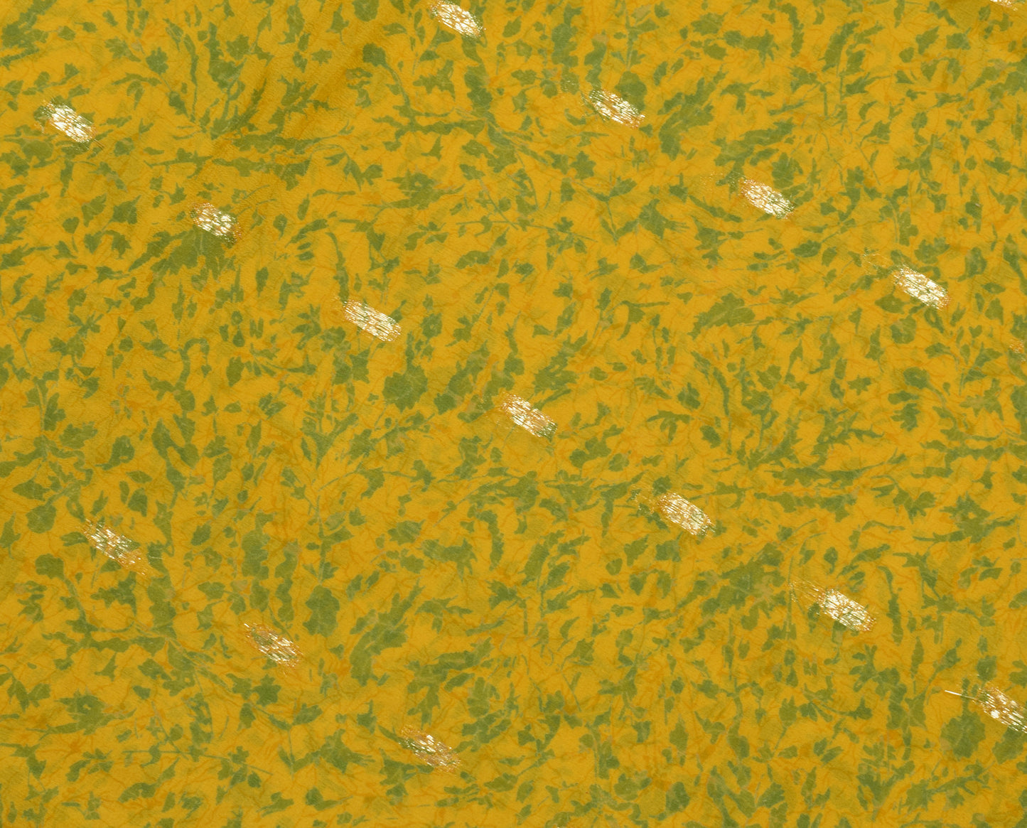 Sushila Vintage Yellow Saree 100% Pure Georgette Silk Printed Craft Fabric