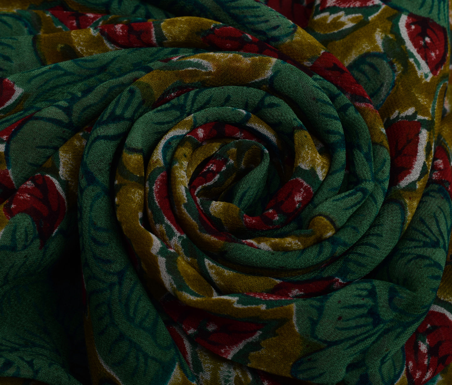 Sushila Vintage Saree 100% Pure Georgette Silk Printed Floral Craft Fabric