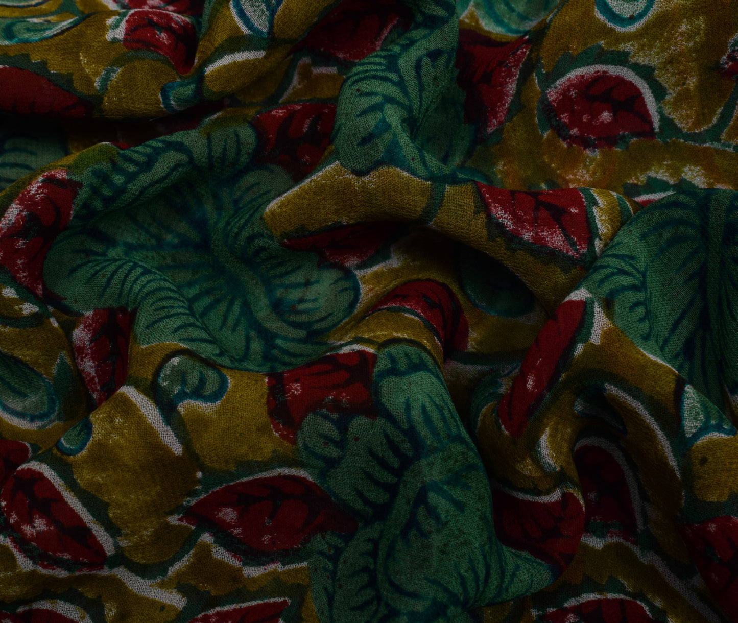 Sushila Vintage Saree 100% Pure Georgette Silk Printed Floral Craft Fabric