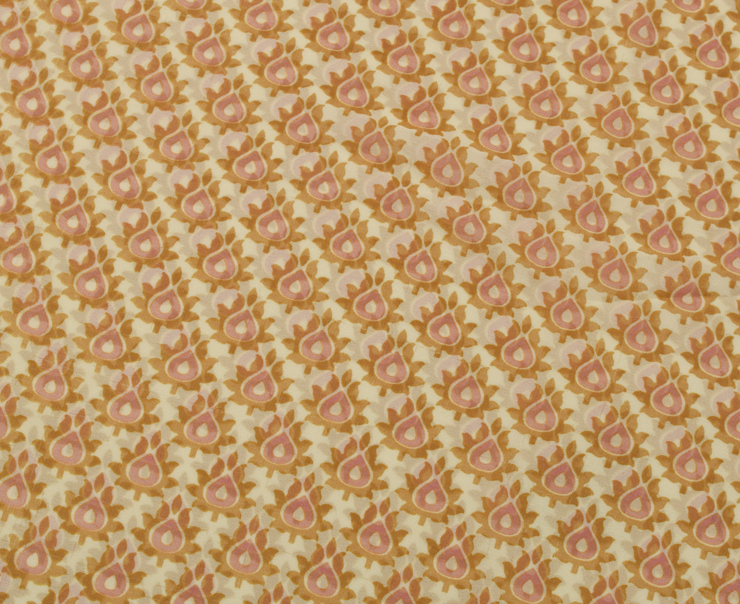 Sushila Vintage Cream Saree Blend Georgette Silk Printed Floral Craft Fabric