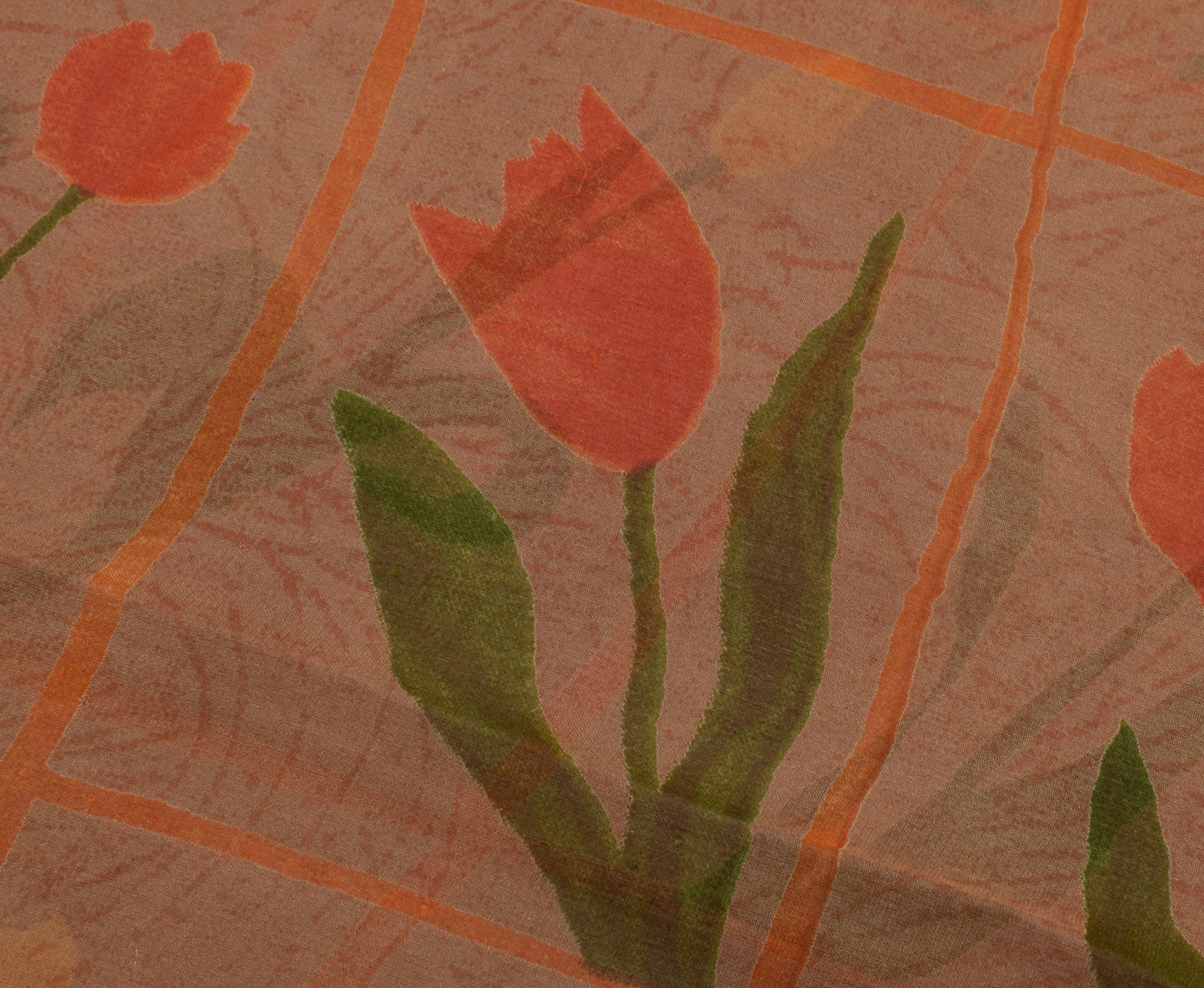 Sushila Vintage Indian Saree Pure Georgette Silk Printed Floral Craft Fabric