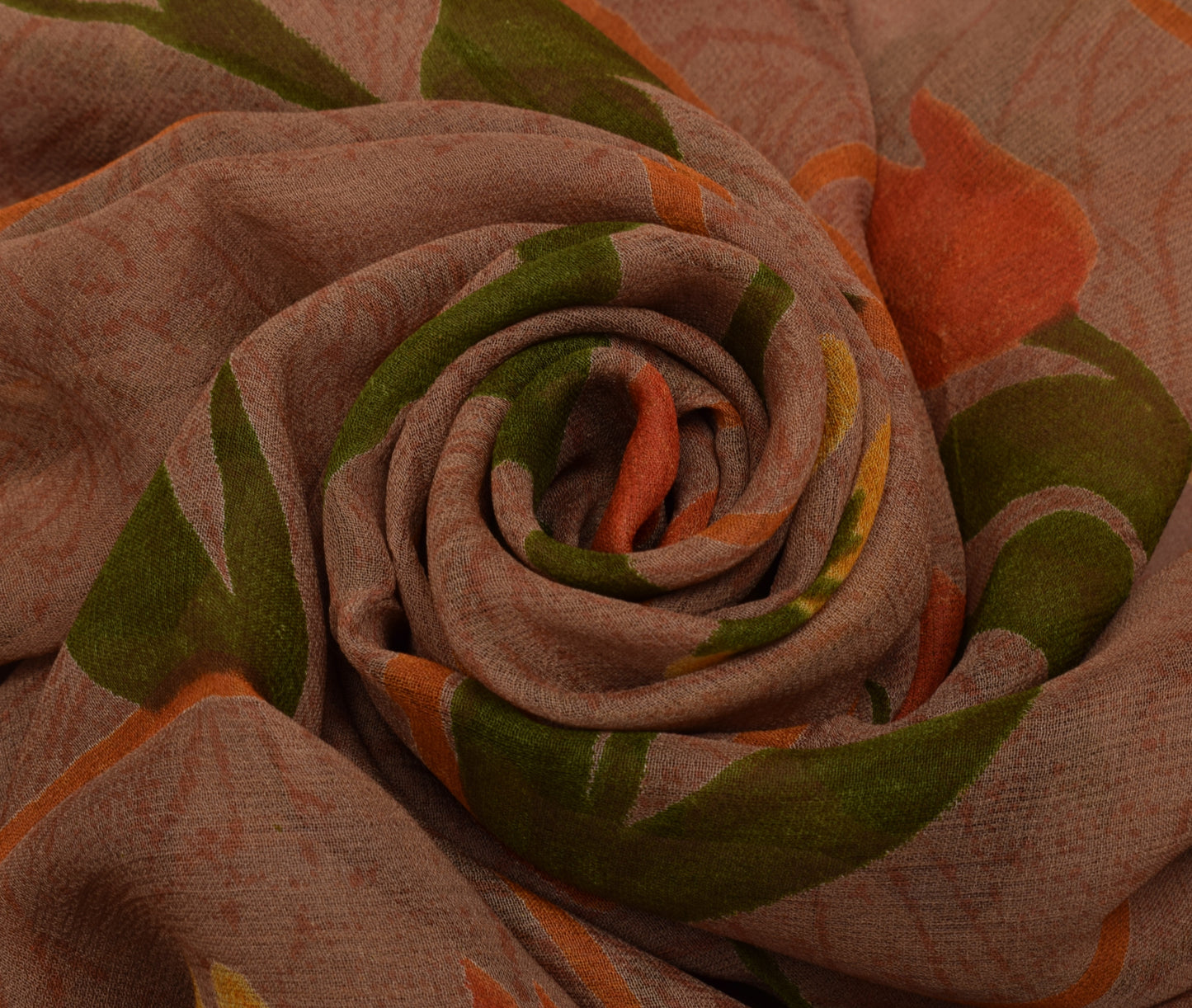 Sushila Vintage Indian Saree Pure Georgette Silk Printed Floral Craft Fabric
