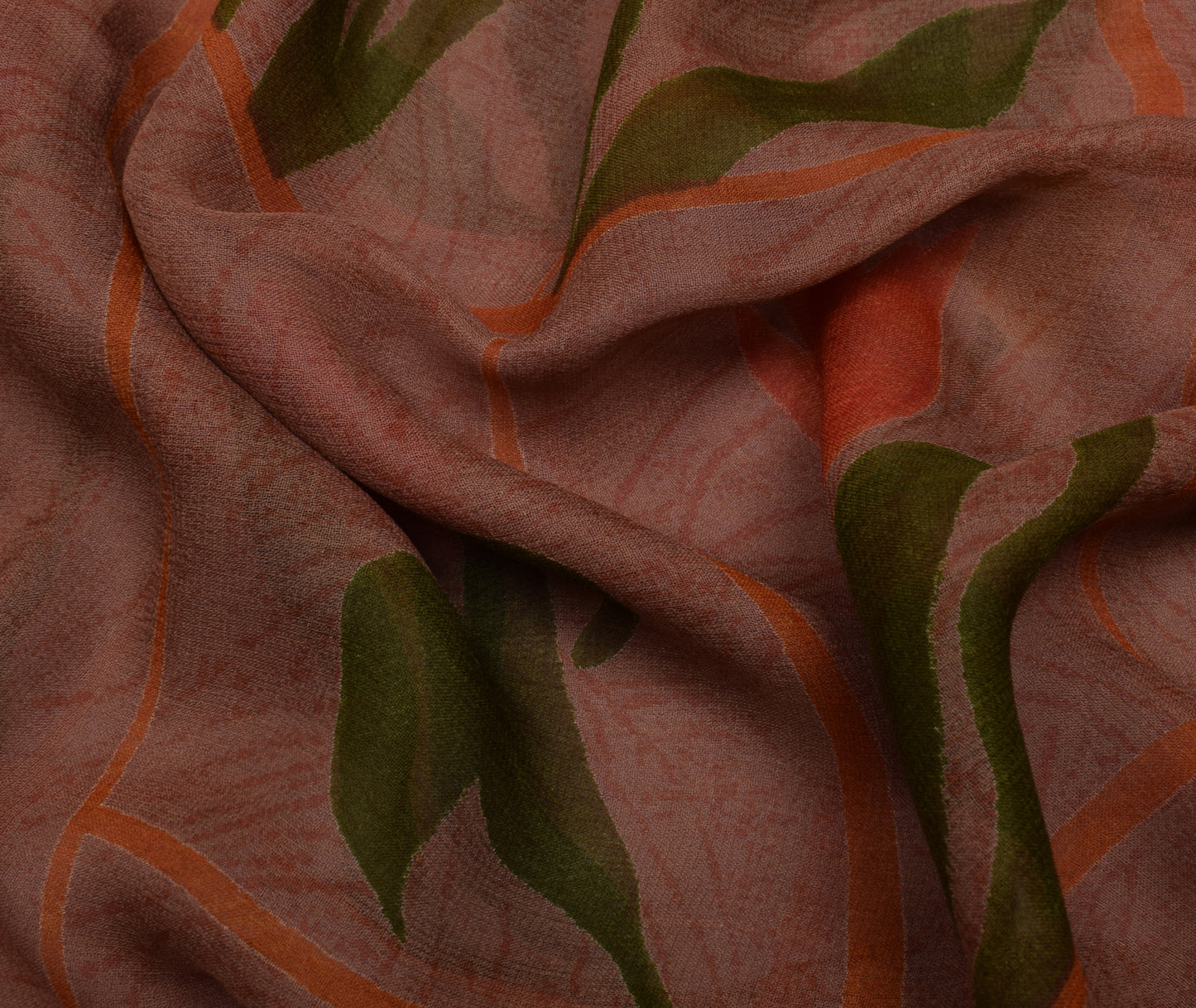 Sushila Vintage Indian Saree Pure Georgette Silk Printed Floral Craft Fabric
