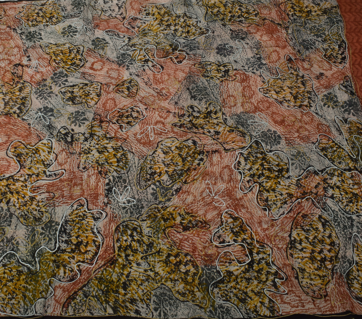 Sushila Vintage Indian Saree Pure Georgette Silk Printed 5 Yard Craft Fabric