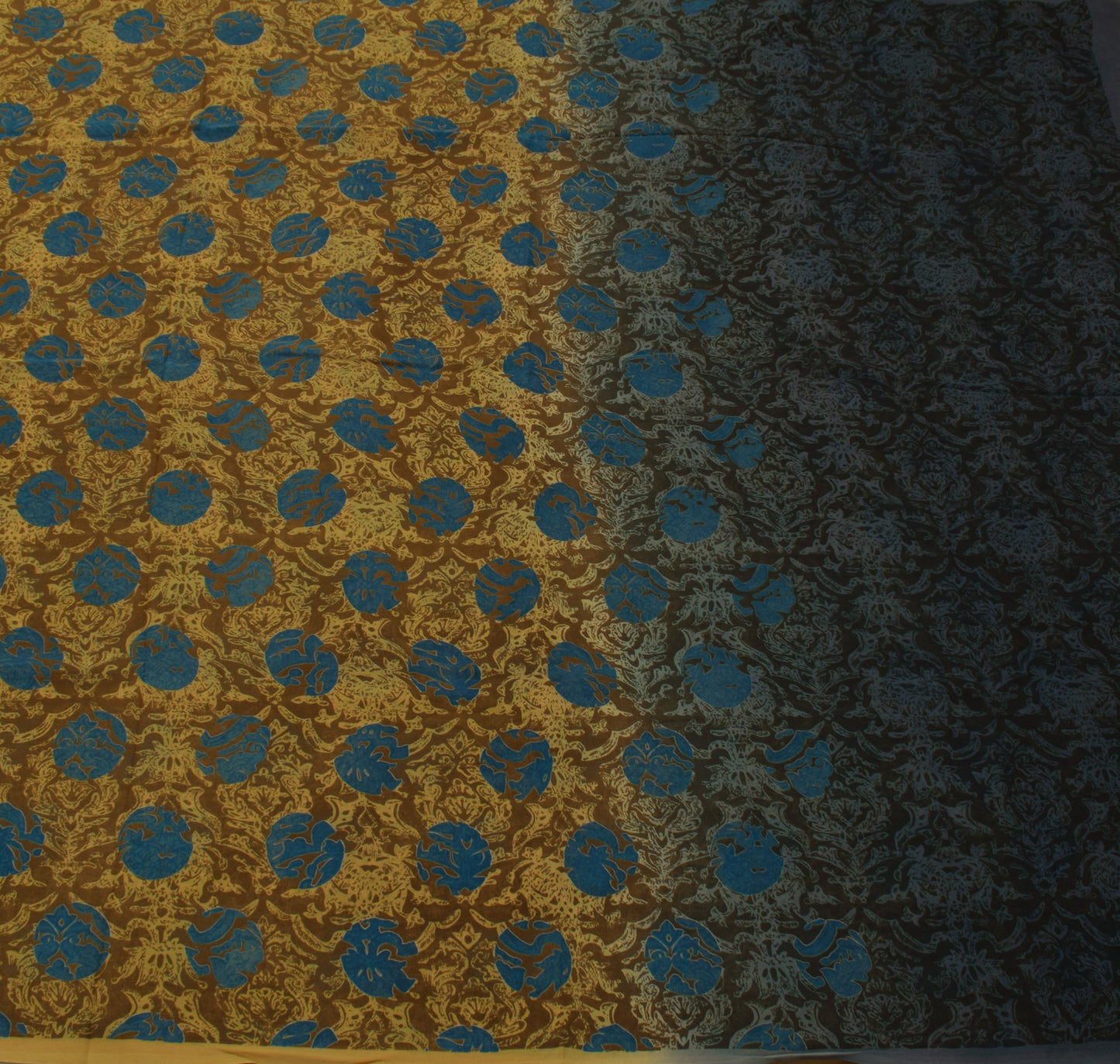 Sushila Vintage Brown Saree 100% Pure Georgette Silk Printed Floral Craft Fabric