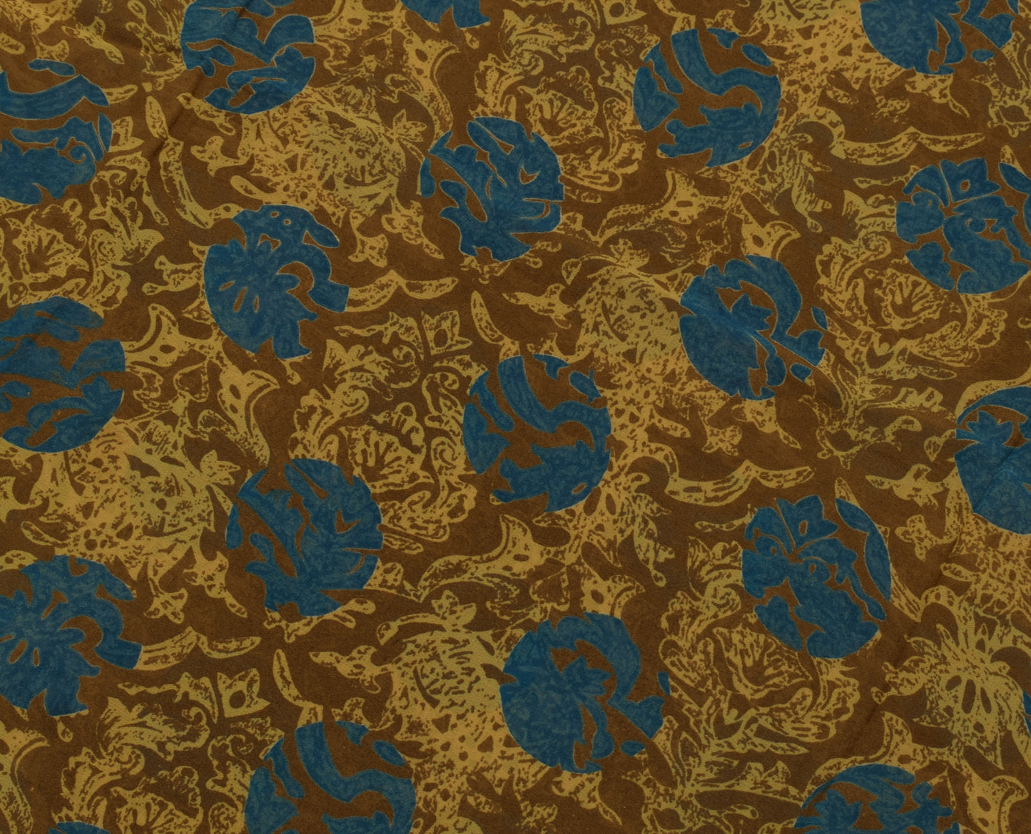 Sushila Vintage Brown Saree 100% Pure Georgette Silk Printed Floral Craft Fabric