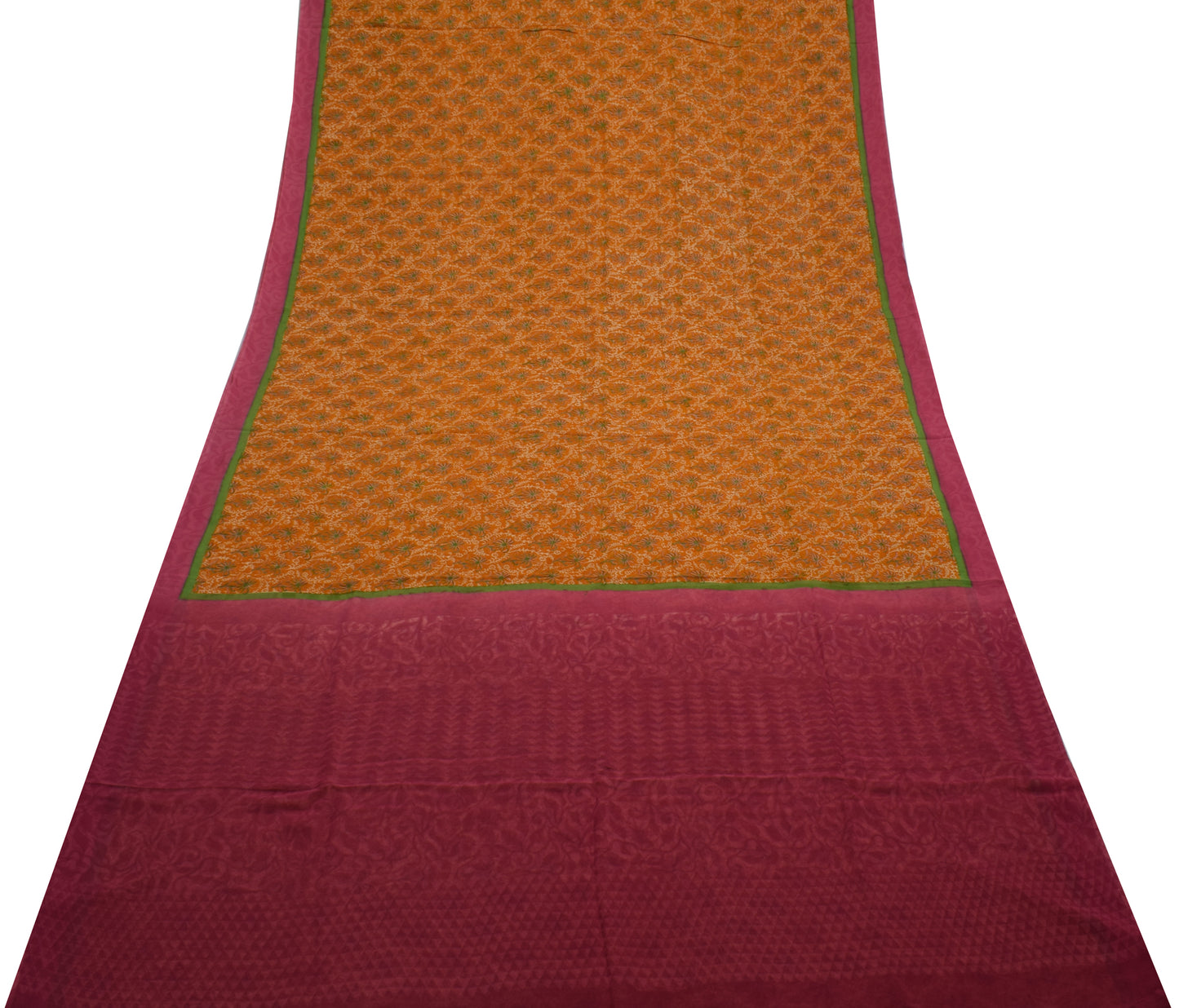 Sushila Vintage Indian Saree Pure Georgette Silk Printed Floral Craft Fabric