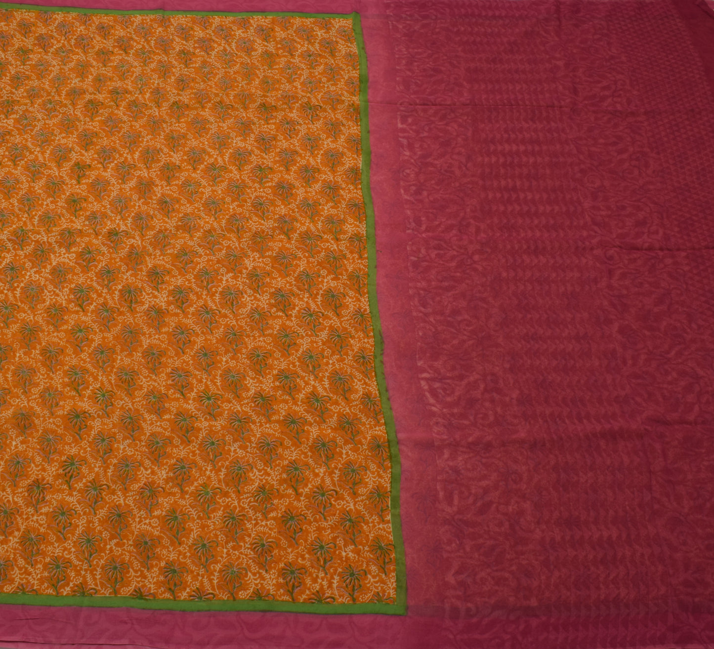 Sushila Vintage Indian Saree Pure Georgette Silk Printed Floral Craft Fabric