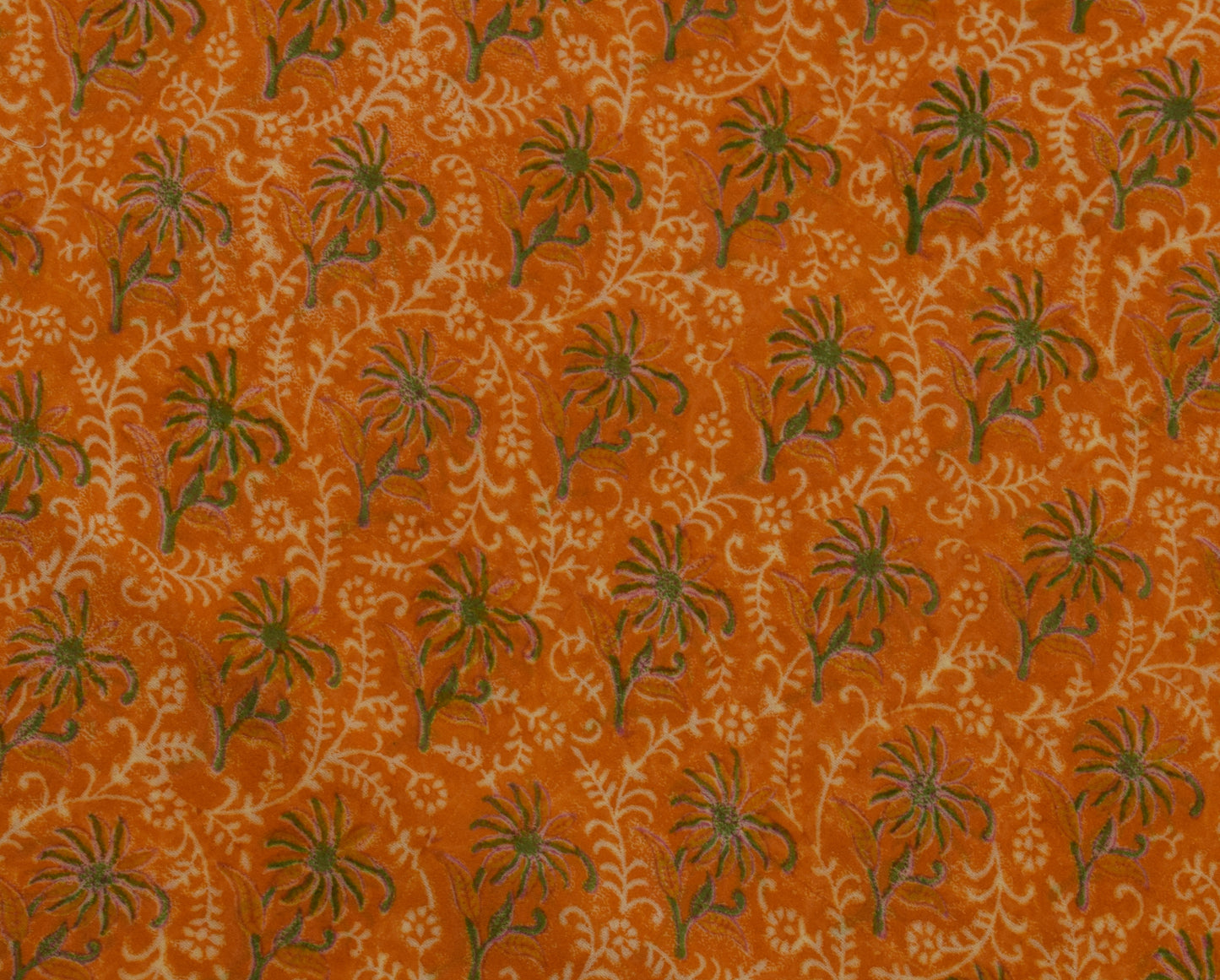 Sushila Vintage Indian Saree Pure Georgette Silk Printed Floral Craft Fabric