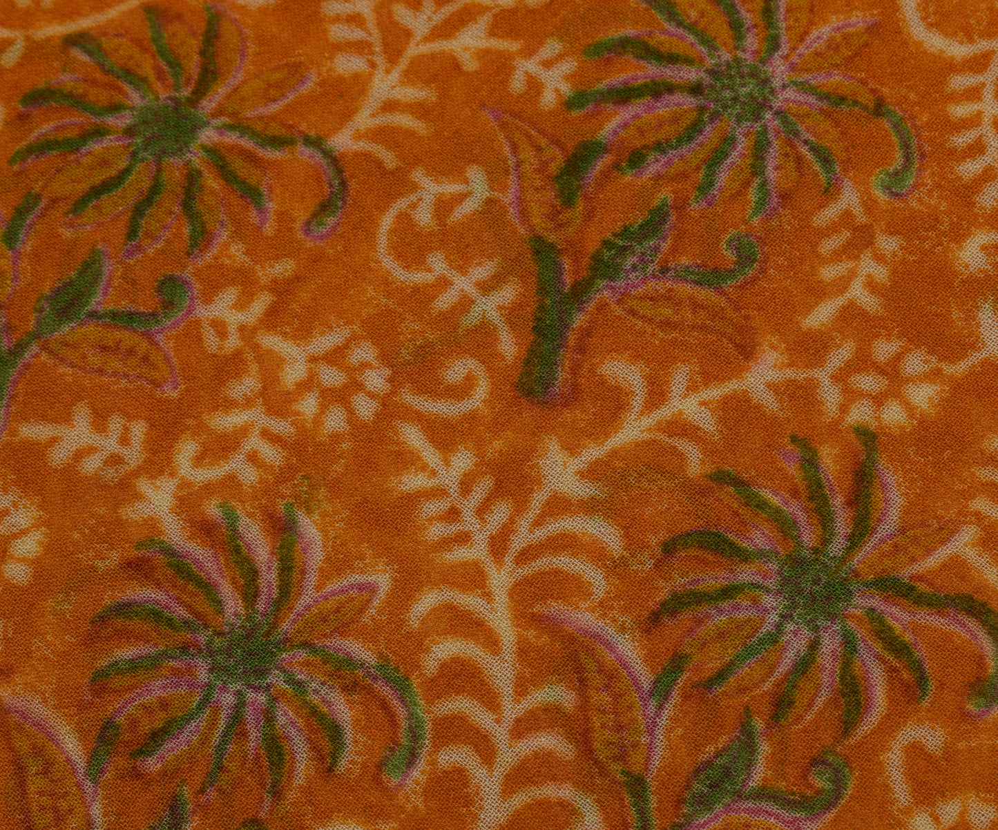 Sushila Vintage Indian Saree Pure Georgette Silk Printed Floral Craft Fabric