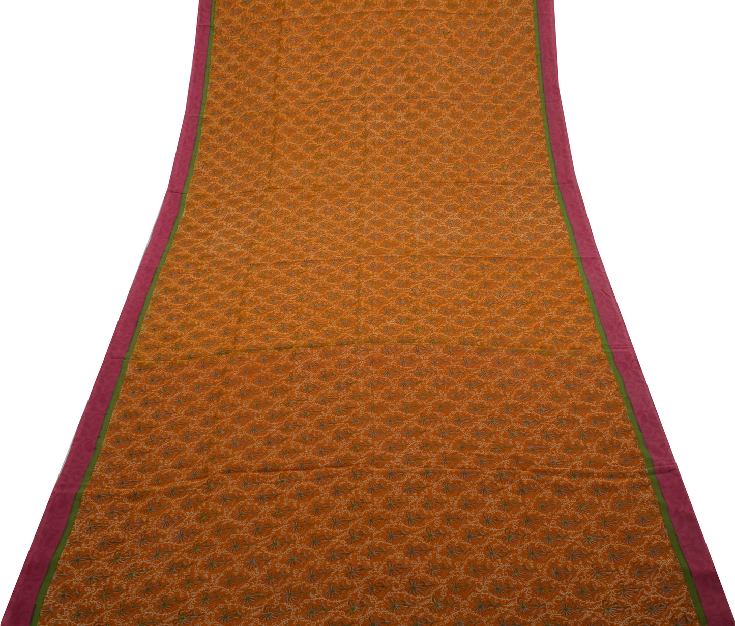 Sushila Vintage Indian Saree Pure Georgette Silk Printed Floral Craft Fabric
