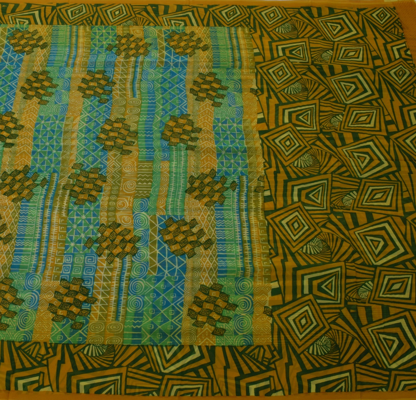 Sushila Vintage Indian Saree Pure Georgette Silk Printed 5 Yard Craft Fabric