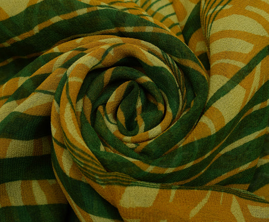 Sushila Vintage Indian Saree Pure Georgette Silk Printed 5 Yard Craft Fabric