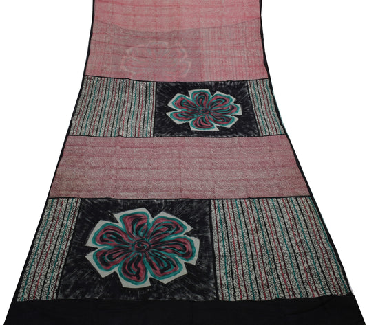 Sushila Vintage Branded Saree 100% Pure Georgette Silk Printed Floral Fabric