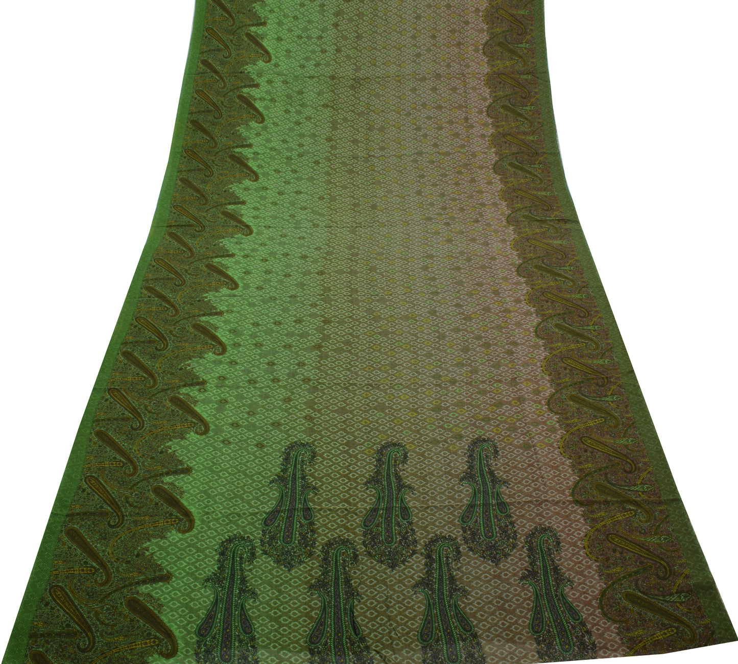 Sushila Vintage Indian Saree 100% Pure Georgette Silk Printed 5 YD Craft Fabric