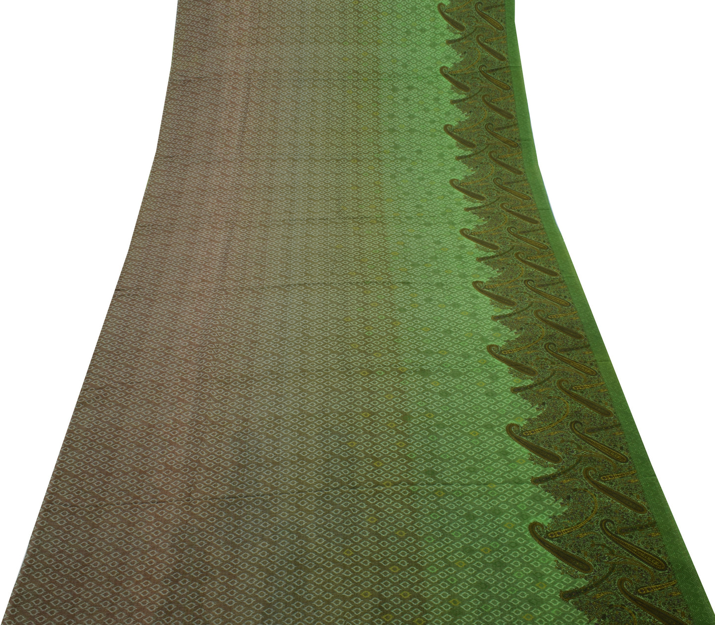 Sushila Vintage Indian Saree 100% Pure Georgette Silk Printed 5 YD Craft Fabric