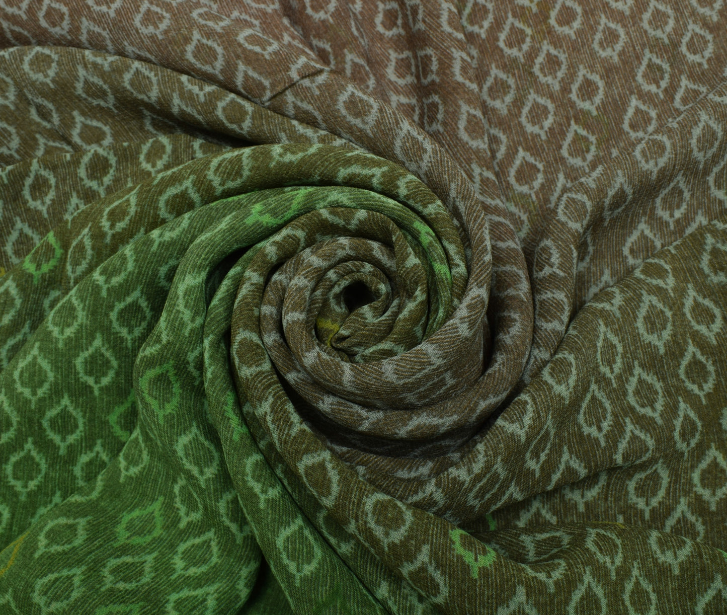 Sushila Vintage Indian Saree 100% Pure Georgette Silk Printed 5 YD Craft Fabric