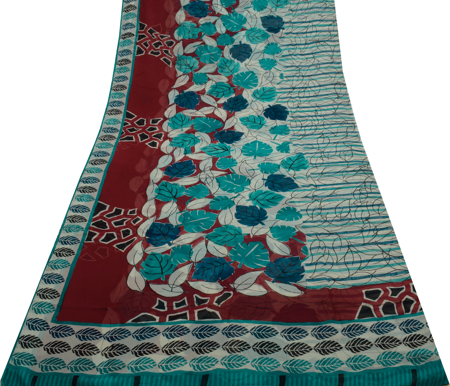 Sushila Vintage Indian Saree Pure Georgette Silk Printed 5 Yard Craft Fabric