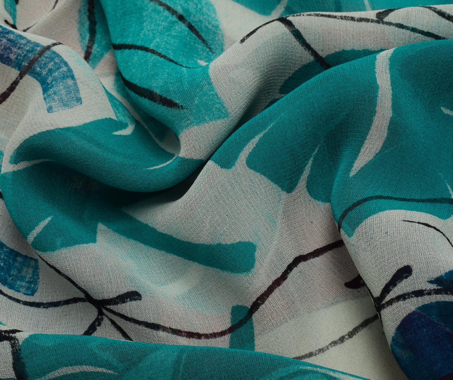 Sushila Vintage Indian Saree Pure Georgette Silk Printed 5 Yard Craft Fabric