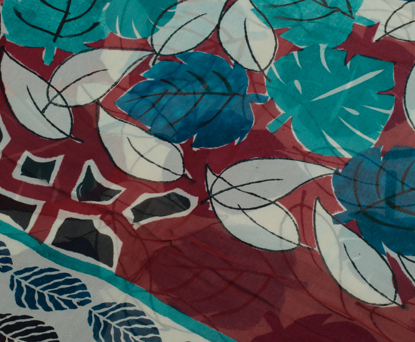 Sushila Vintage Indian Saree Pure Georgette Silk Printed 5 Yard Craft Fabric