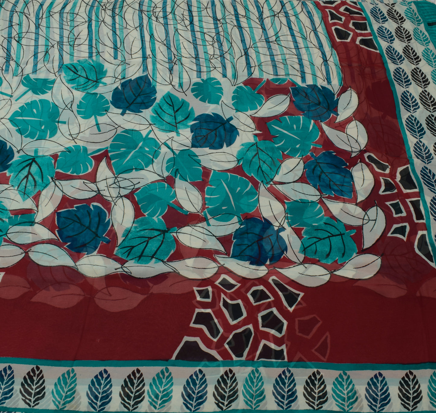 Sushila Vintage Indian Saree Pure Georgette Silk Printed 5 Yard Craft Fabric