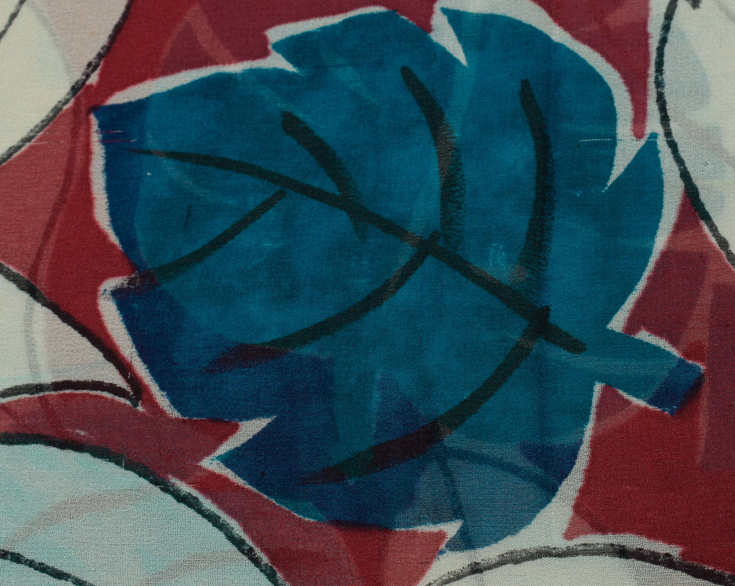 Sushila Vintage Indian Saree Pure Georgette Silk Printed 5 Yard Craft Fabric