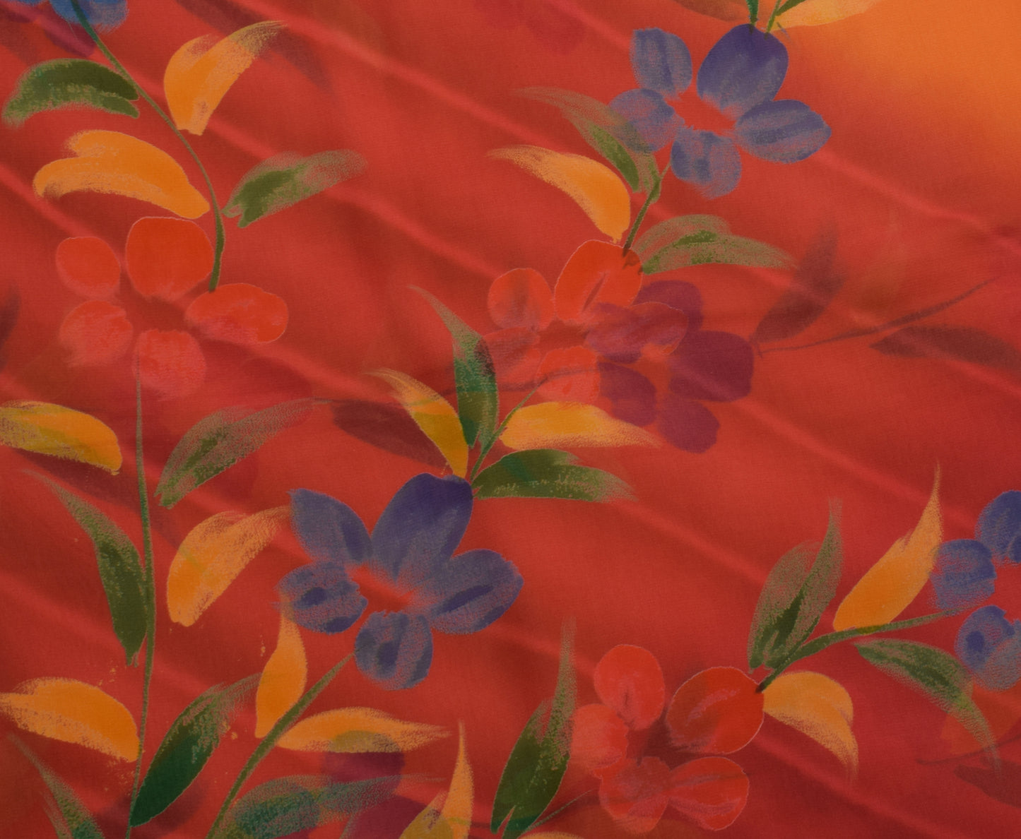 Sushila Vintage Indian Saree Pure Georgette Silk Printed Floral Craft Fabric