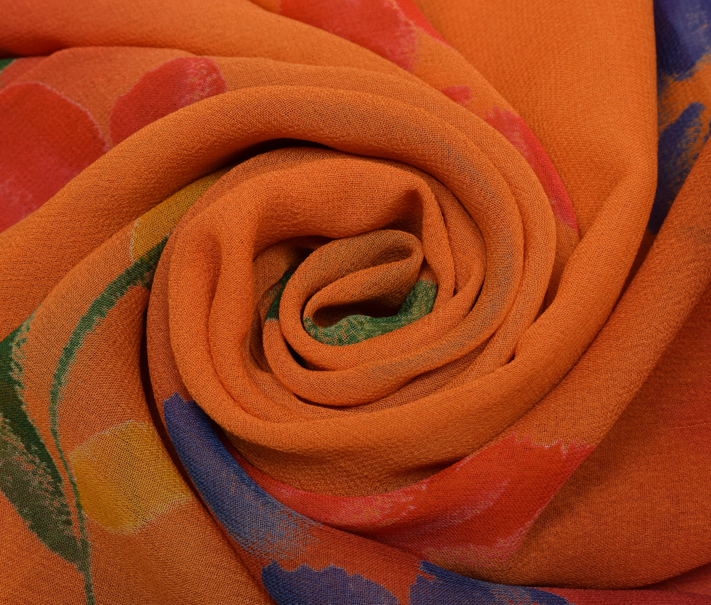 Sushila Vintage Indian Saree Pure Georgette Silk Printed Floral Craft Fabric
