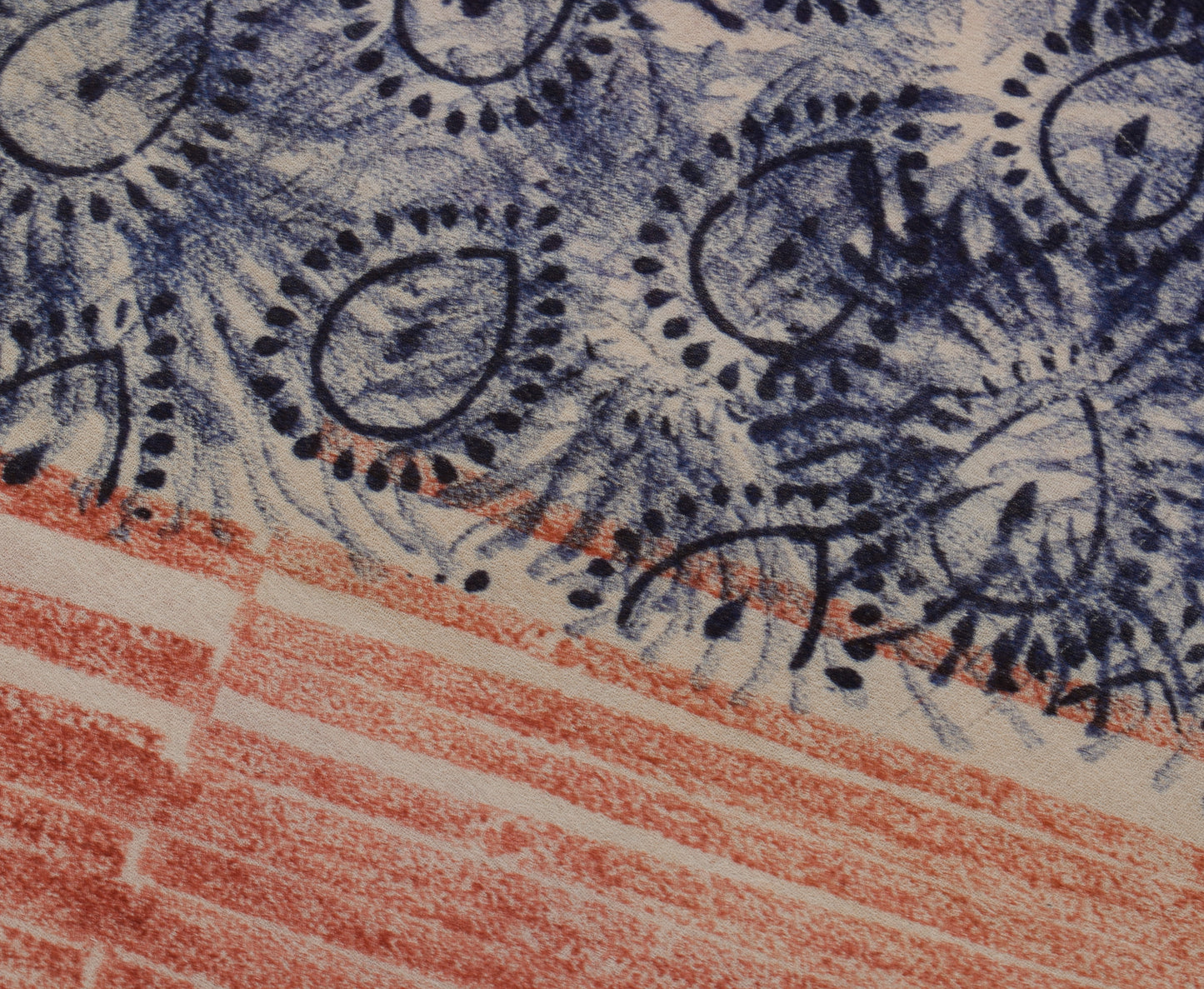 Sushila Vintage Indian Saree 100% Pure Georgette Silk Printed 5 YD Craft Fabric