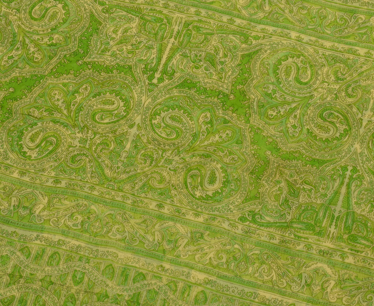 Sushila Vintage Saree 100% Pure Georgette Silk Printed Floral 5 YD Craft Fabric