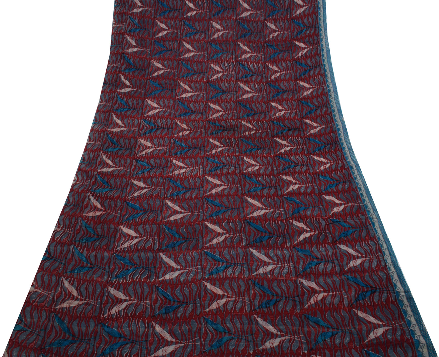 Sushila Vintage Gray Saree 100% Pure Georgette Silk Printed 5 Yard Craft Fabric