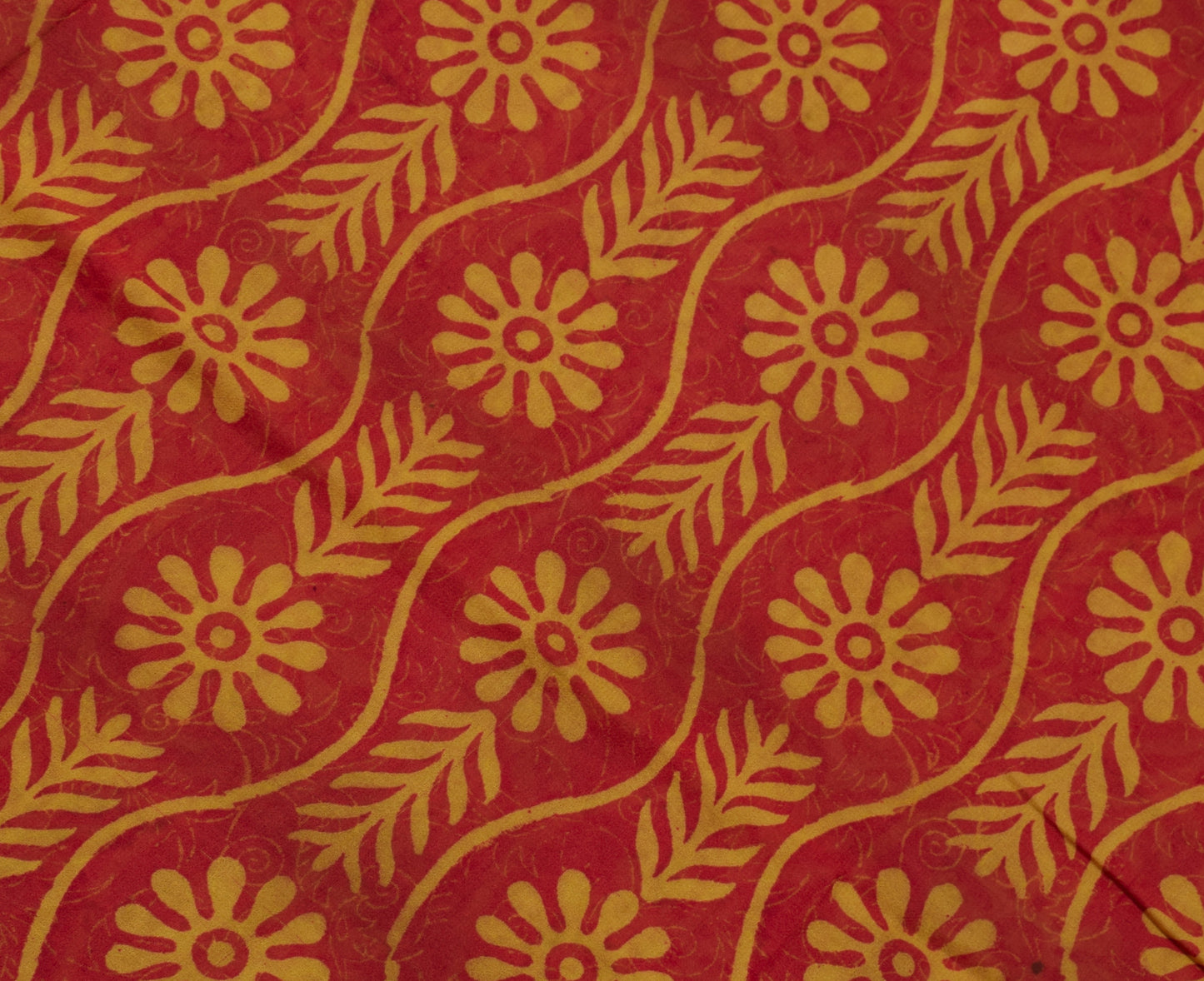 Sushila Vintage Indian Saree Pure Georgette Silk Printed Floral Craft Fabric