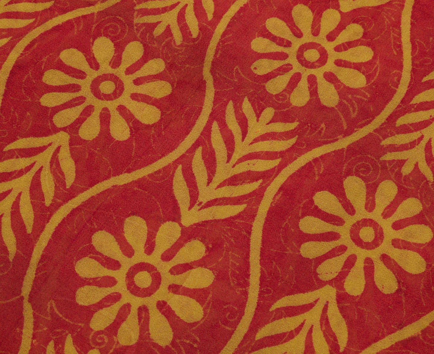 Sushila Vintage Indian Saree Pure Georgette Silk Printed Floral Craft Fabric