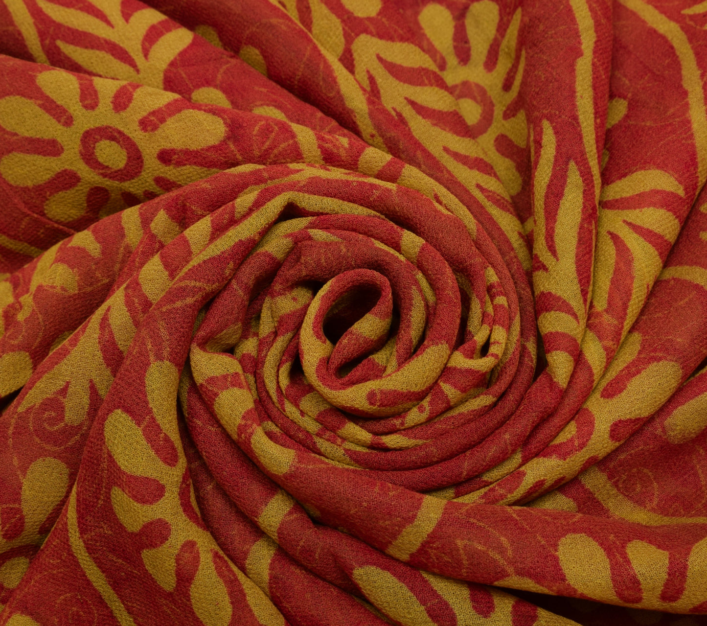 Sushila Vintage Indian Saree Pure Georgette Silk Printed Floral Craft Fabric