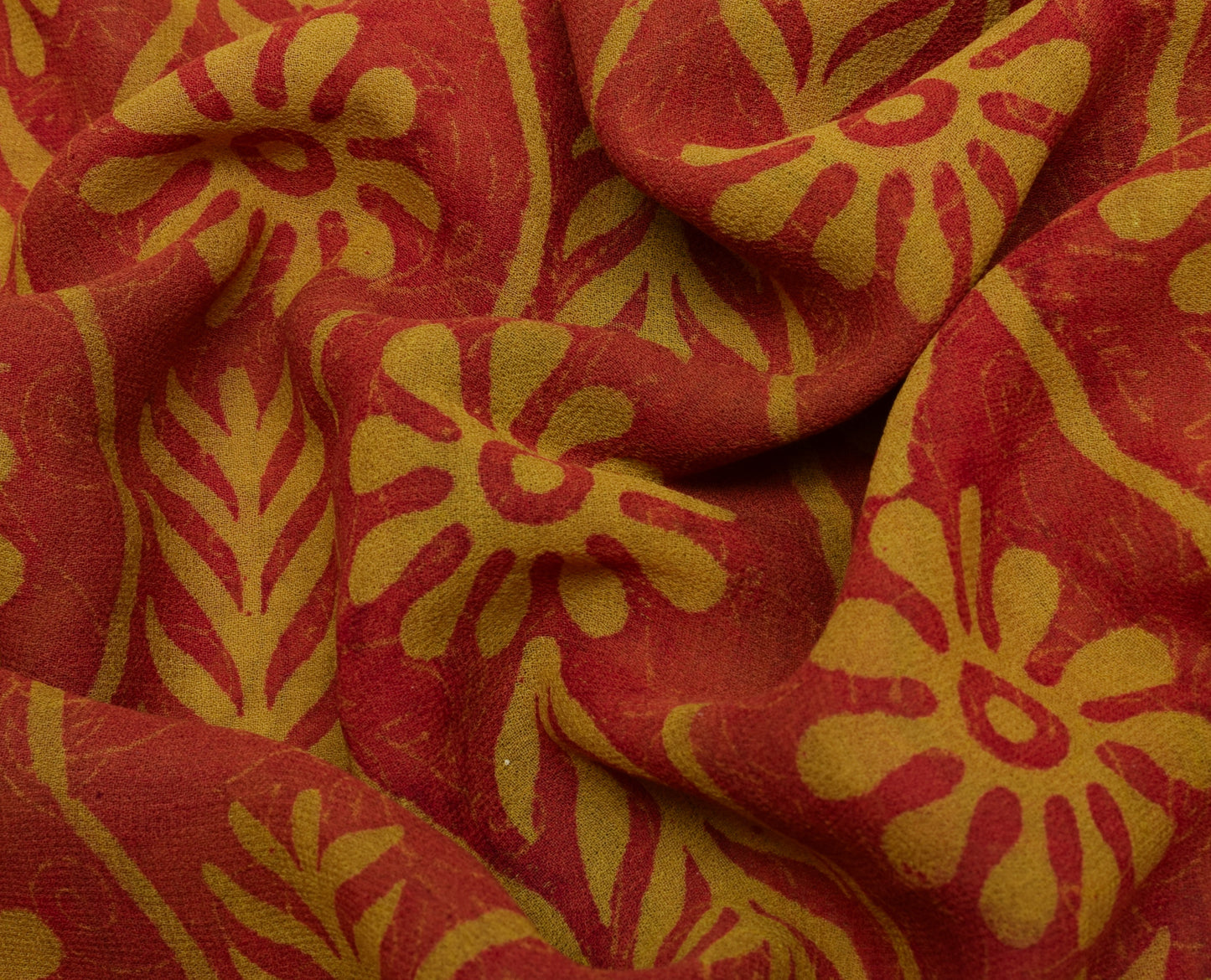 Sushila Vintage Indian Saree Pure Georgette Silk Printed Floral Craft Fabric