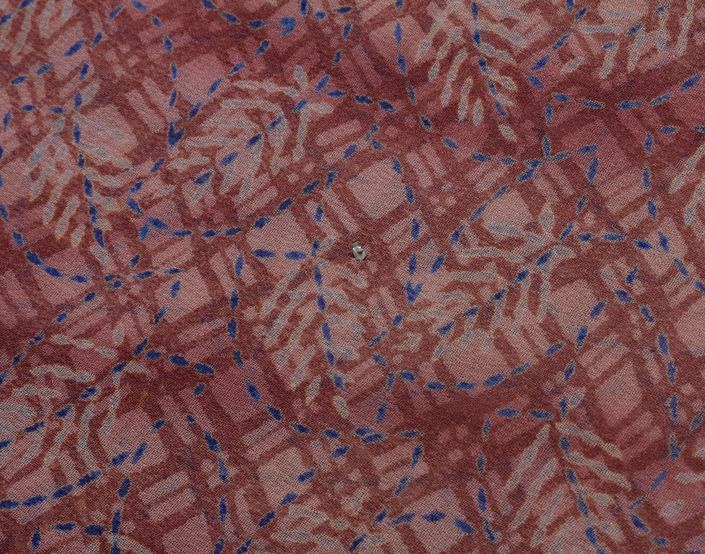 Sushila Vintage Indian Saree 100% Pure Georgette Silk Printed Craft Sari Fabric