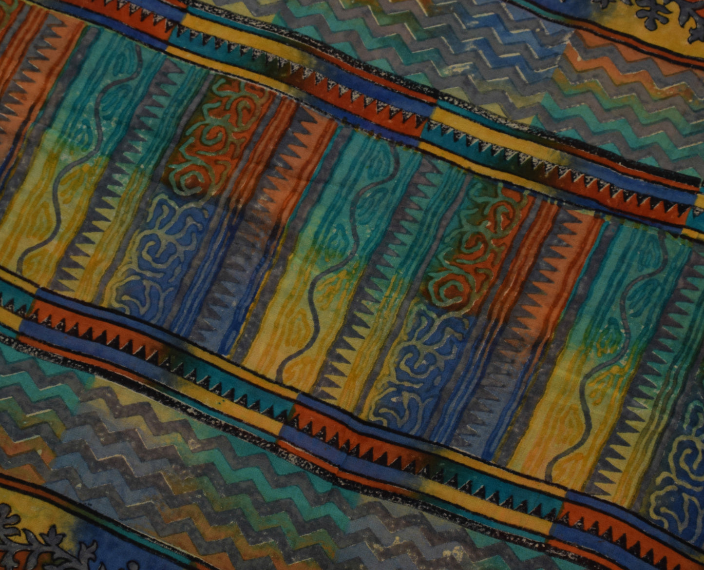 Sushila Vintage Indian Saree Pure Georgette Silk Printed 5 YD  Craft Fabric