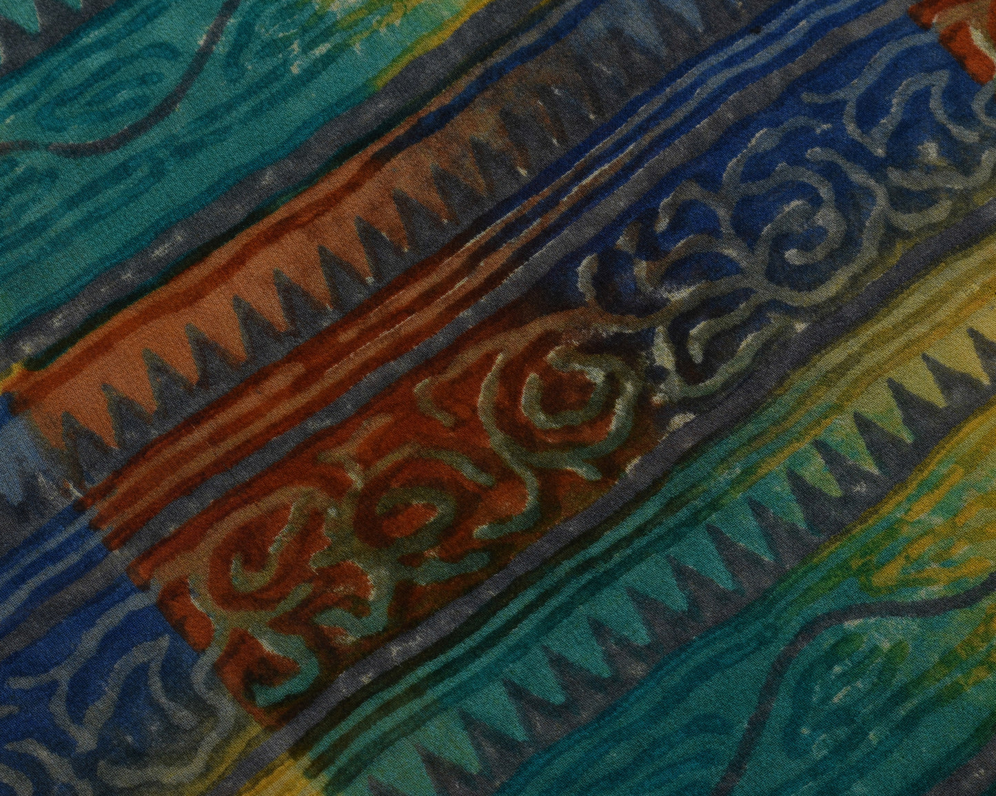 Sushila Vintage Indian Saree Pure Georgette Silk Printed 5 YD  Craft Fabric