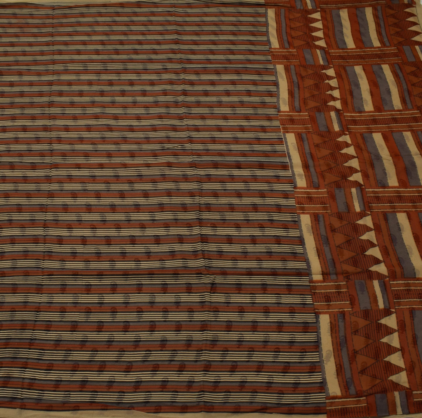 Sushila Vintage Indian Saree Pure Georgette Silk Printed 5 Yard Craft Fabric